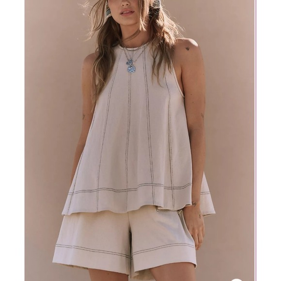 NWT Free People Beach Strada Set Large Sleeveless Top & Shorts Boho Festival - Picture 12 of 12